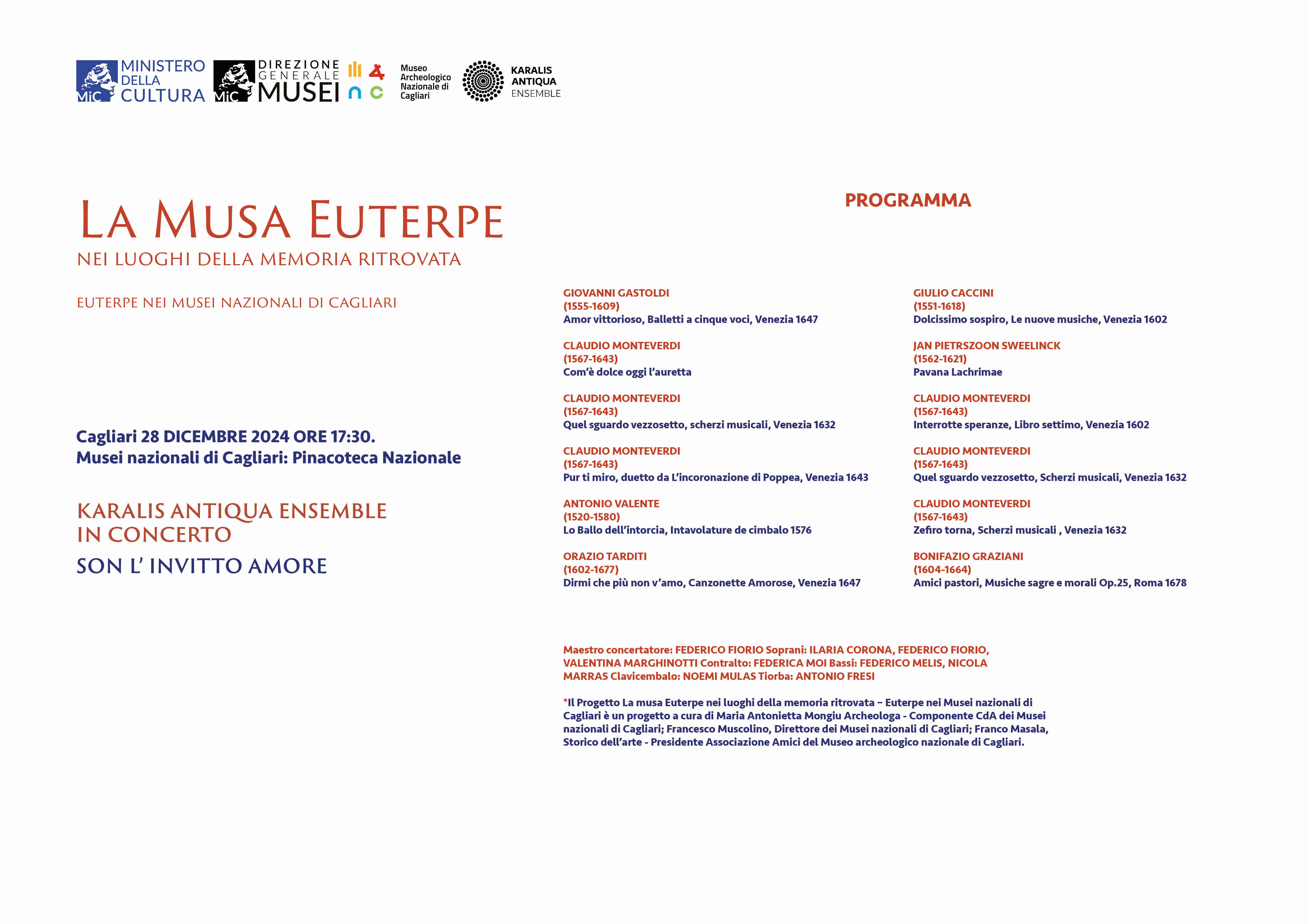 Karalis Antiqua Ensemble. Son l’invitto amore - La Musa Euterpe nei luoghi della memoria ritrovata